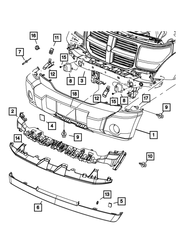 68003897AA - : Front Fascia for Mopar Image