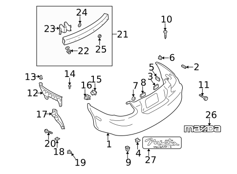 Bumper & Components - Rear for 2001 Mazda Miata #0