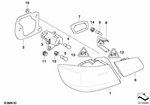63217174409 - : Gasket, Rear Light, Trunk Lid, Left for BMW: 328i, 328xi, 335i, 335xi, M3 Image