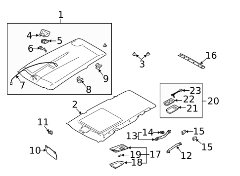 Interior Trim - Roof for 2007 Subaru Forester #0