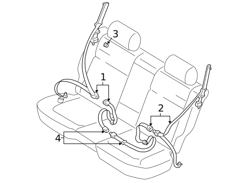 Rear Seat Belts for 1999 Subaru Forester #0