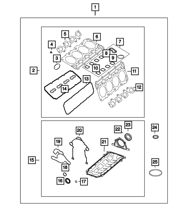 68294133AE - Engine: Long Block Engine Gasket Kit for Mopar Image
