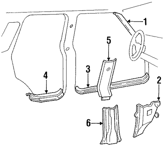 8971523510 - : Windshield Pillar Trim for Honda Image