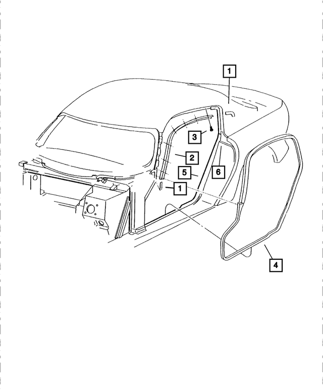 4763889AD - Doors and Related Parts: Front Pillar To Glass Retainer, Left for Mopar Image