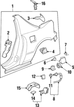 4646SR2A90ZZ - Body: Quarter Panel for Honda: Civic del Sol Image