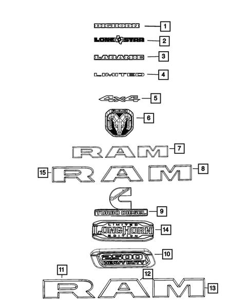 Nameplates for 2023 Ram 2500 #0