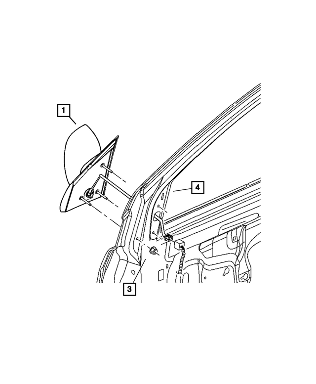 55077401AM - Doors, Door Mirrors and Related Parts: Outside Rearview Mirror, Left for Mopar Image image