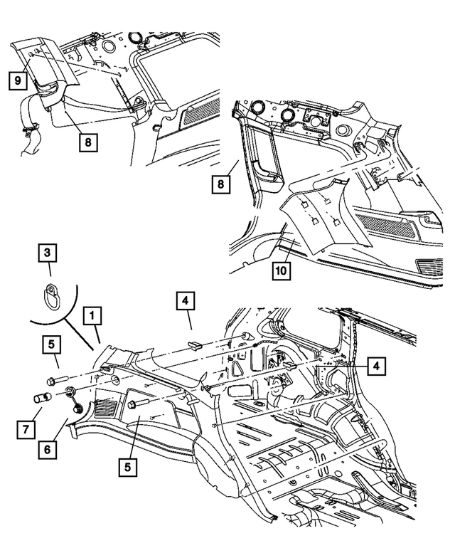 5HS371D1AH - Interior Trim: Quarter Trim Panel, Left for Mopar Image