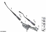 61617429701 - Vehicle Electrical System: Linkage For Wiper System With Motor for BMW Image