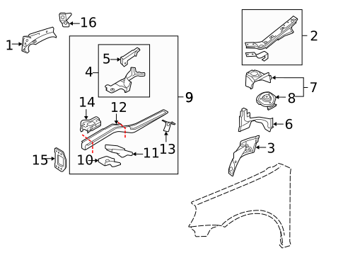 Structural Components & Rails for 2013 Volkswagen GTI #0