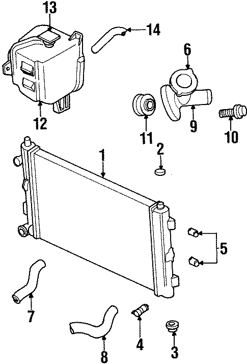 Radiator & Components for 1998 Chrysler Sebring #0