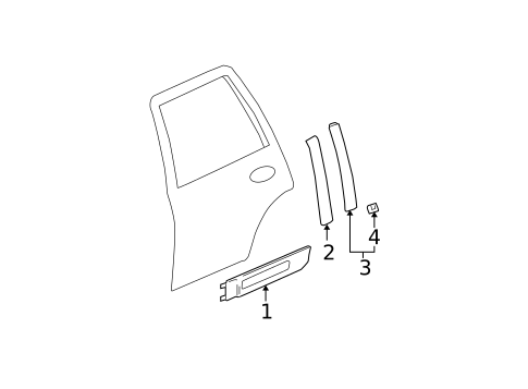 Exterior Trim - Rear Door for 2008 GMC Envoy #0
