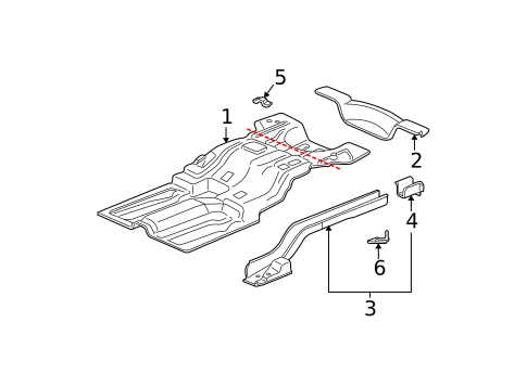 Rear Floor & Rails for 1999 Buick Park Avenue #0