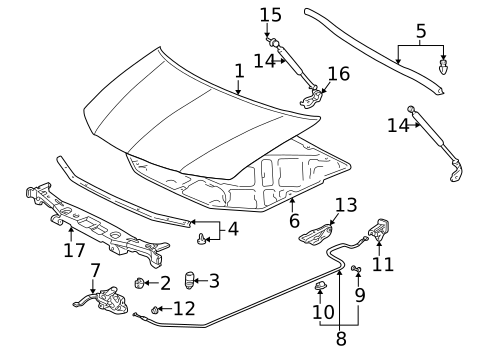 Hood & Components for 2005 Acura MDX #0