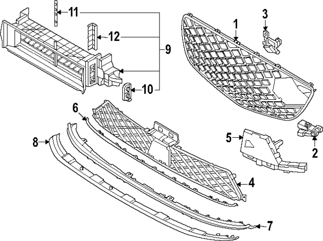 863A0DS000SGG - : Grille Assembly for Hyundai Image
