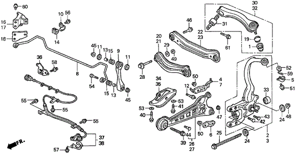 Rear Lower Arm for 1997 Acura CL #0