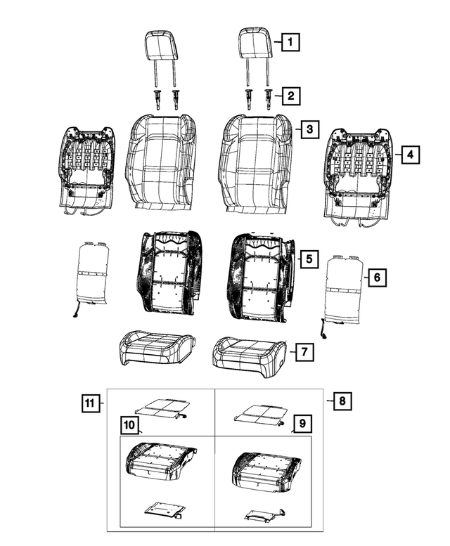 6PW72VT9AH - Interior Trim: Front Seat Back Cover, Right for Mopar Image