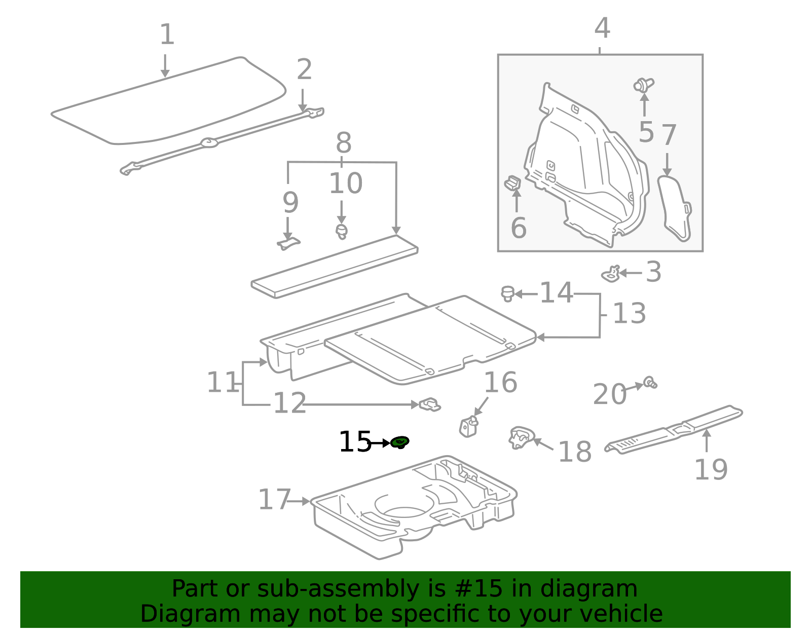 2003-2008 Toyota Matrix Spare Tire Compartment Cover Clip 64777-01020 ...