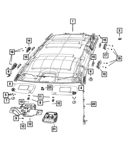 Headliners-Visors-Assist Straps for 2016 Jeep Grand Cherokee #0