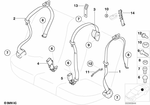 72117051519 - Restraint System and Accessories: Upper Belt Rear Left for BMW: X5 3.0i, X5 4.4i, X5 4.6is, X5 4.8is Image image