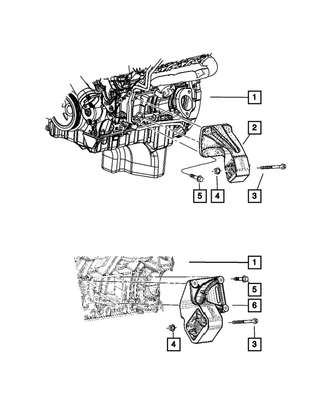 52124579AA - Engine Mounting: Engine Mounting Bracket And Insulator, Left for Mopar Image