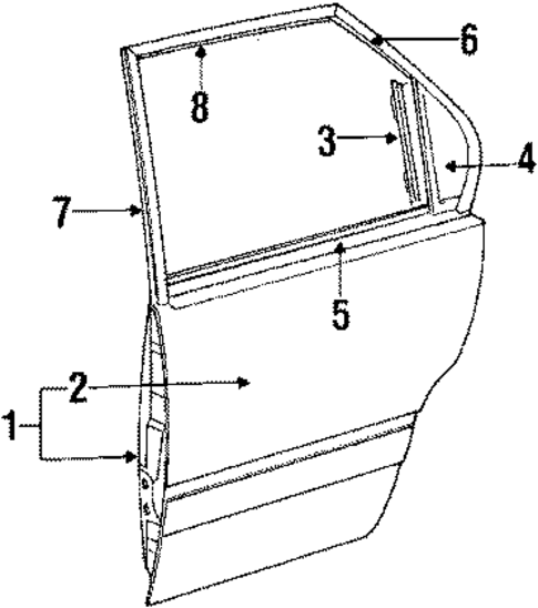 Door & Components for 1993 INFINITI Q45 #1