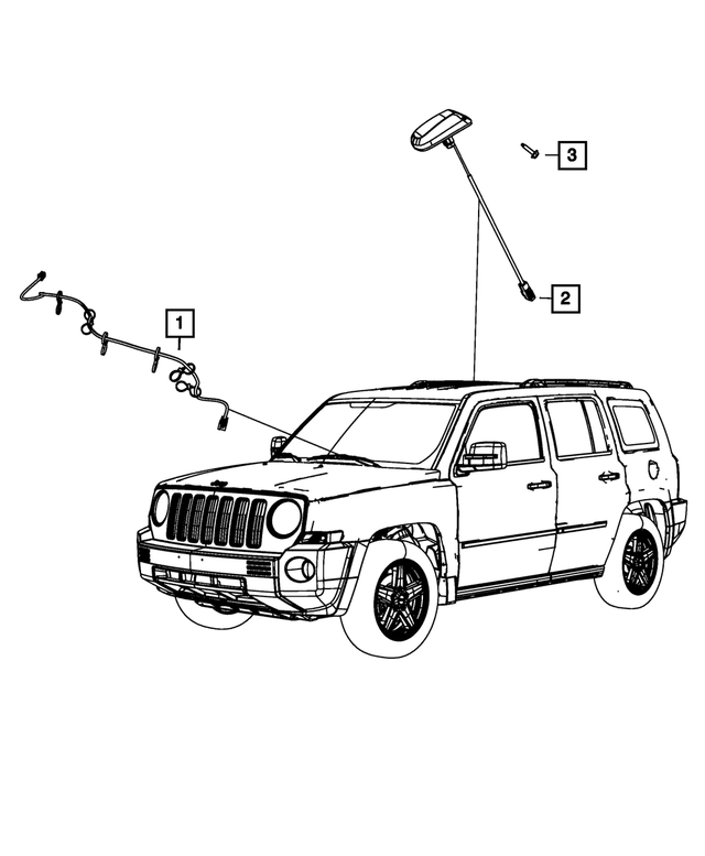 68066436AA - Electrical: Satellite Digital Audio Wiring for Dodge: Caliber | Jeep: Compass, Patriot Image
