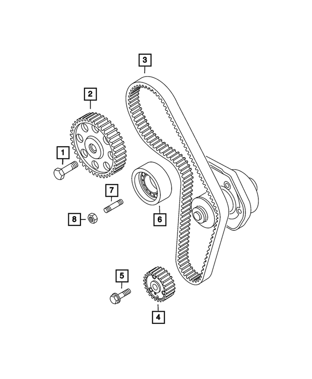 6510531AA - 1.4L Gas; Engine: Double Ended Stud, Mounting for Mopar Image