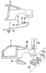 GAYA71200 - Body: Uniside Assembly for Mazda: MX-6 Image