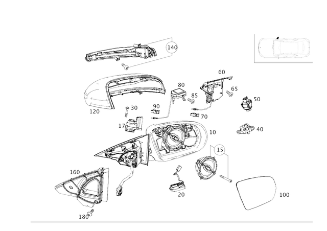 2138105001 - Driver Door: Mirror Frame for Mercedes-Benz Image image