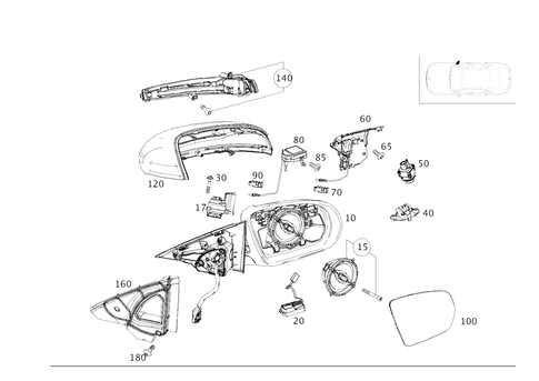 Outside Mirror, Right for 1999 Mercedes-Benz E300 #0