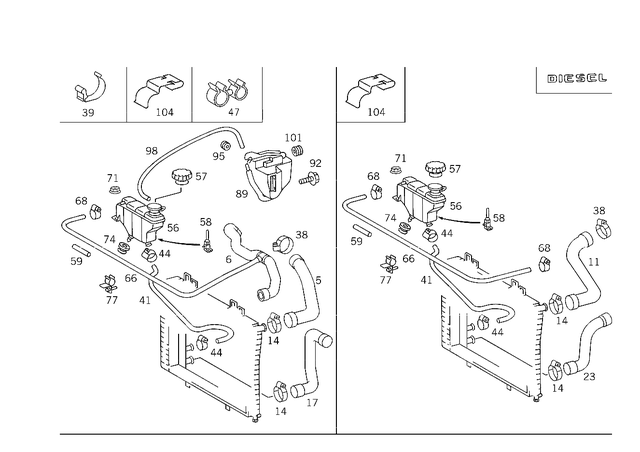 900271008043 - Radiator: Hose for Mercedes-Benz: C220, C230, C280, C43 AMG Image image