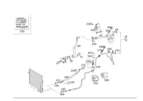 Refrigerant Line Arrangement for 2003 Mercedes-Benz E320 #0