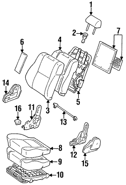 Seat Components for 1997 Toyota Land Cruiser #1