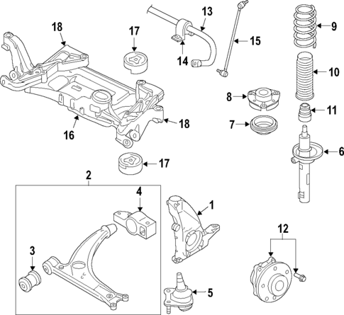 Front Suspension for 2009 Volkswagen GTI #0