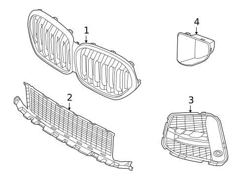 Grille & Components for 2020 BMW X1 #1