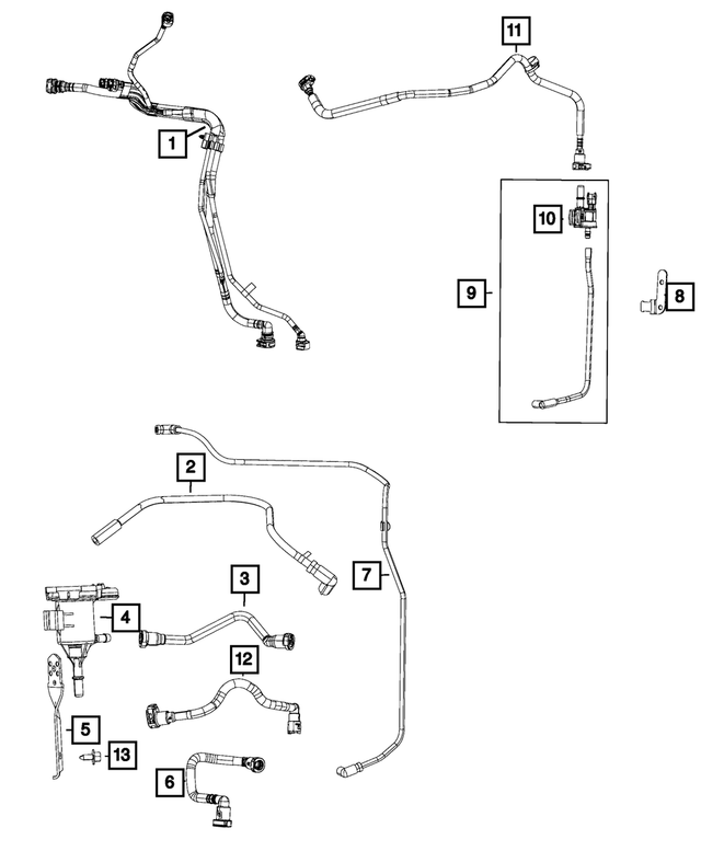 68072086AF - Emission Controls: Canister Purge Tube for Mopar Image
