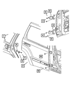 4717779AC - Doors, Door Mirrors and Related Parts: Door Latch Striker And Bumper for Chrysler: Pacifica, Town &amp; Country, Voyager | Dodge: Caravan, Grand Caravan | Jeep: Commander, Grand Cherokee Image