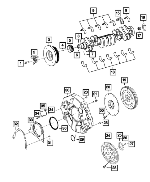 Crankshaft, Piston, Drive Plate, Flywheel, and Damper for 2017 Ram 3500 #0