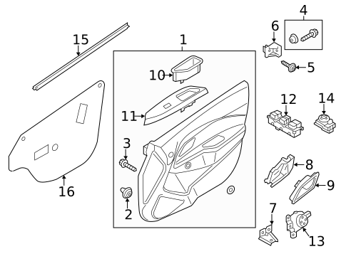 Interior Trim - Front Door for 2017 Kia Rio #0