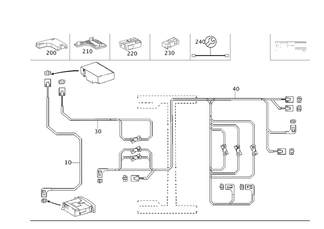 2035403408 - Electrical System: Wiring Harness for Mercedes-Benz: 180C, C230, C240, C32 AMG, C320, C55 AMG, CLK320, CLK500, CLK55 AMG Image image