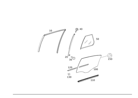 Rear Door Windows for 1995 Mercedes-Benz E320 #0