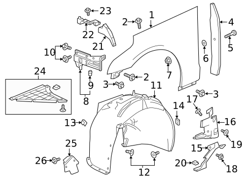 Fender & Components for 2017 Cadillac CT6 #0