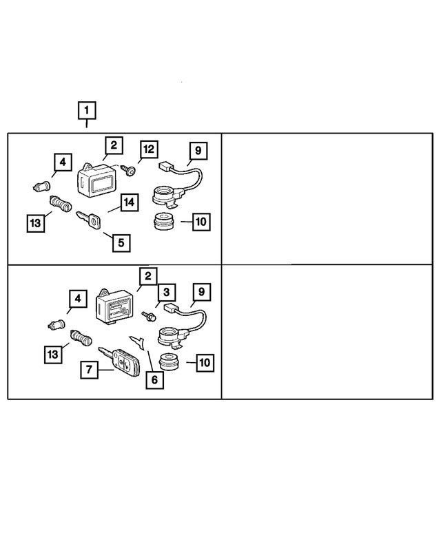 5126268AA - Wiper/Lock Cylinder and Keys: Door Bolt for Mopar Image