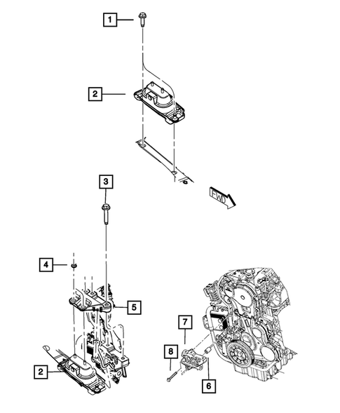 Engine Mounting for 2008 Dodge Grand Caravan #3