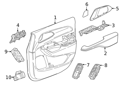 Interior Trim - Front Door for 2022 Chrysler Pacifica #0