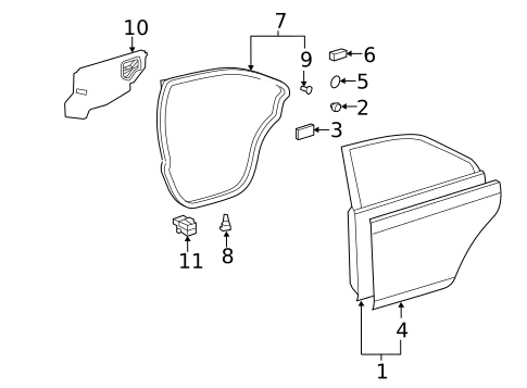 Door & Components for 2007 Toyota Camry #0