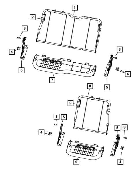 Rear Seats - Second Row Adjusters, Recliners, Shields and Risers for 2017 Ram 1500 #2