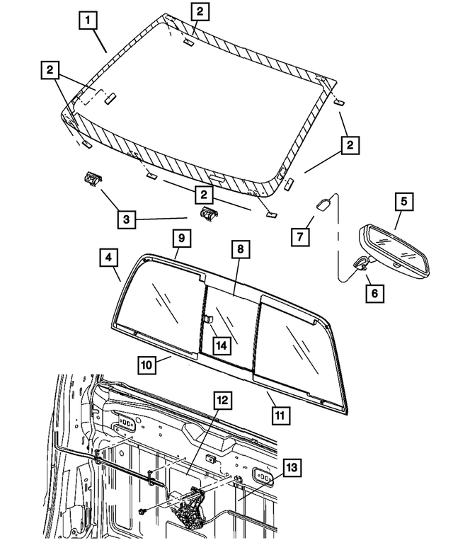 5101944AD - Body Sheet Metal Except Doors: Windshield for Mopar Image image