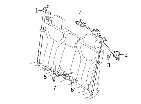 Third Row Seat Belts for 2023 Kia Telluride #0